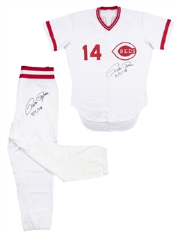 1978 Pete Rose Game Used & Signed Cincinnati Reds Home Uniform (Jersey & Pants) With "5/5/78" Inscription (Sports Investors Authentication, PSA/DNA & SGC)